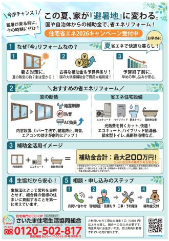 今がチャンス！省エネリフォーム