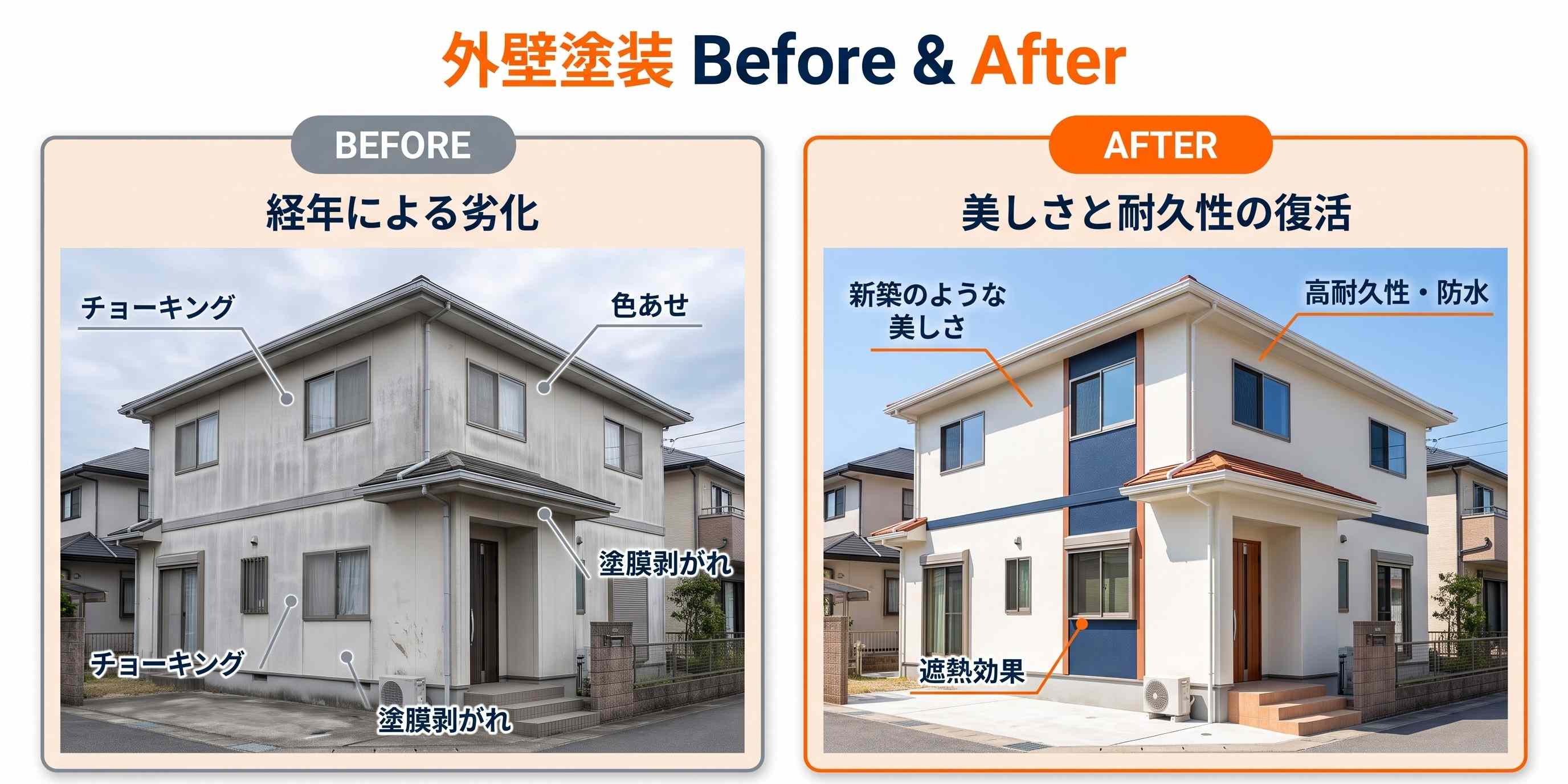 外壁塗装 施工事例 Before After